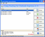 Easy Backup for Outlook Express screenshot